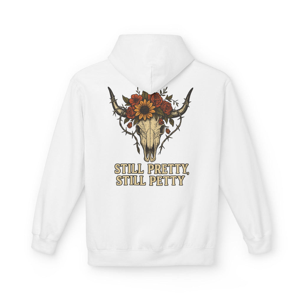 Floral Bull Skull Still Pretty Hoodie | Western Skull Sunflower Design