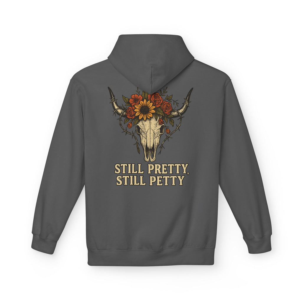 Floral Bull Skull Still Pretty Hoodie | Western Skull Sunflower Design