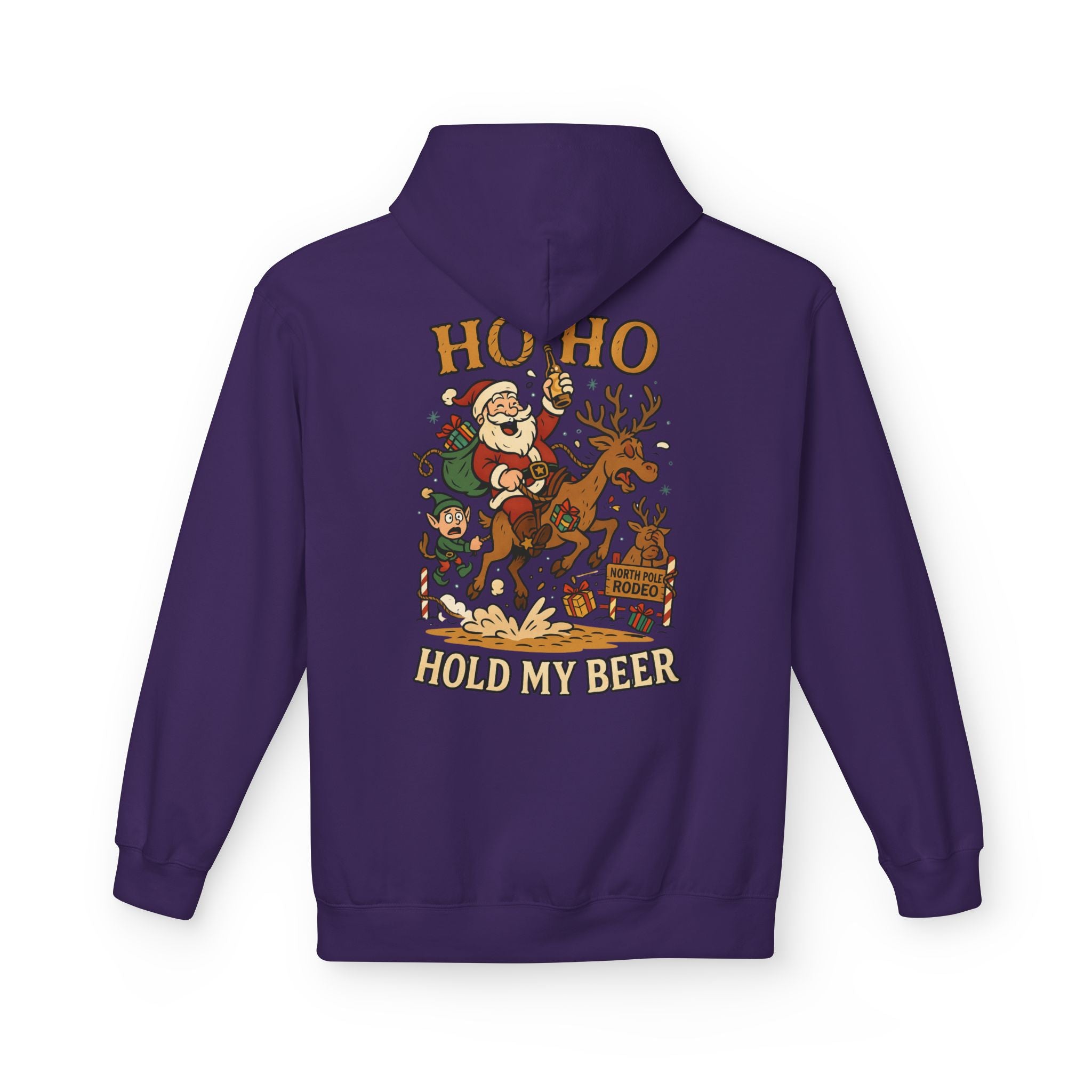 Santa Riding Reindeer Hold My Beer Hoodie