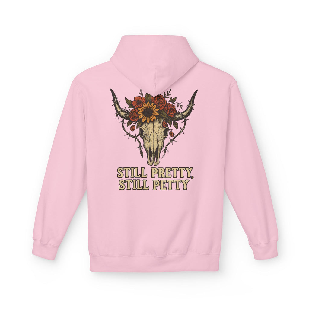 Floral Bull Skull Still Pretty Hoodie | Western Skull Sunflower Design