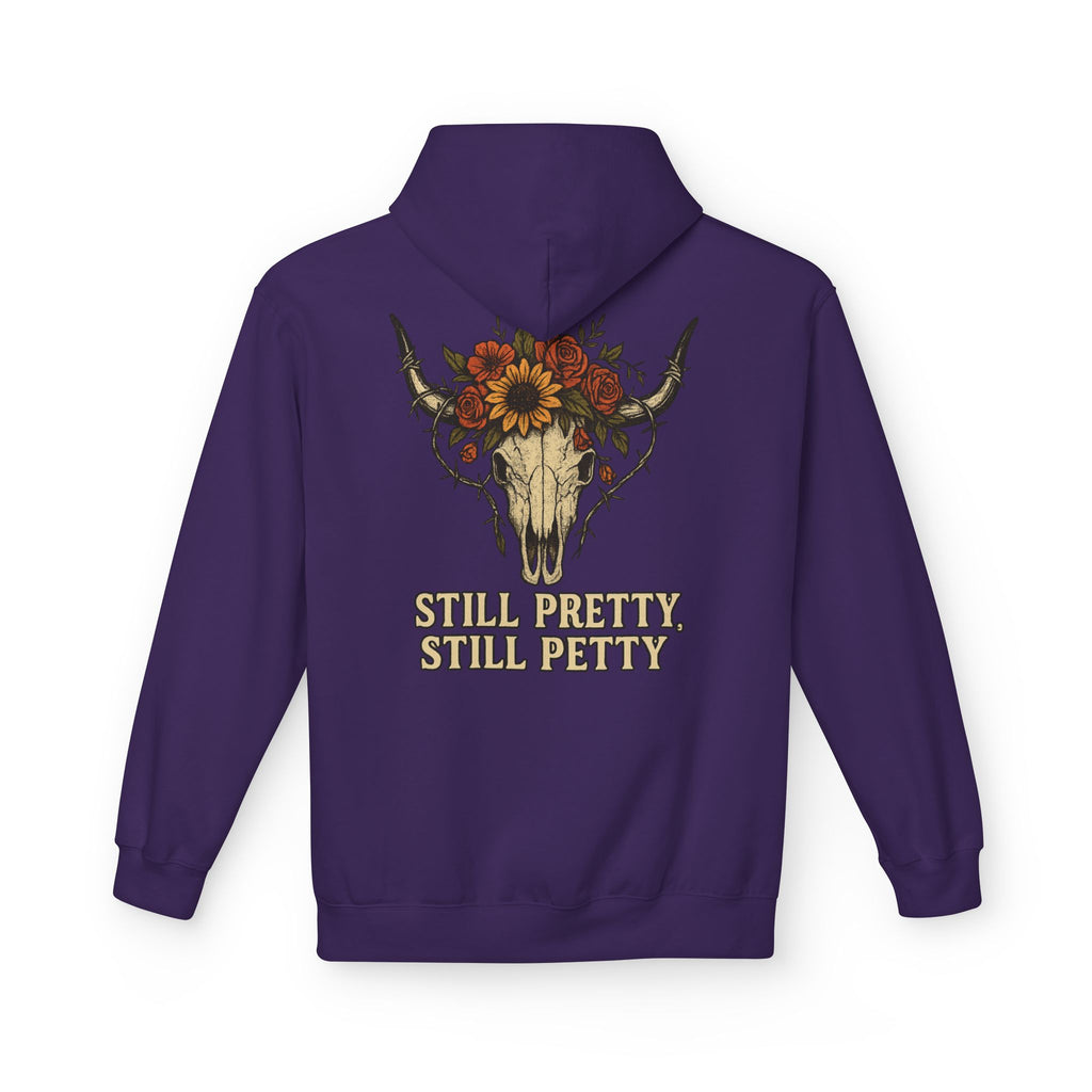 Floral Bull Skull Still Pretty Hoodie | Western Skull Sunflower Design