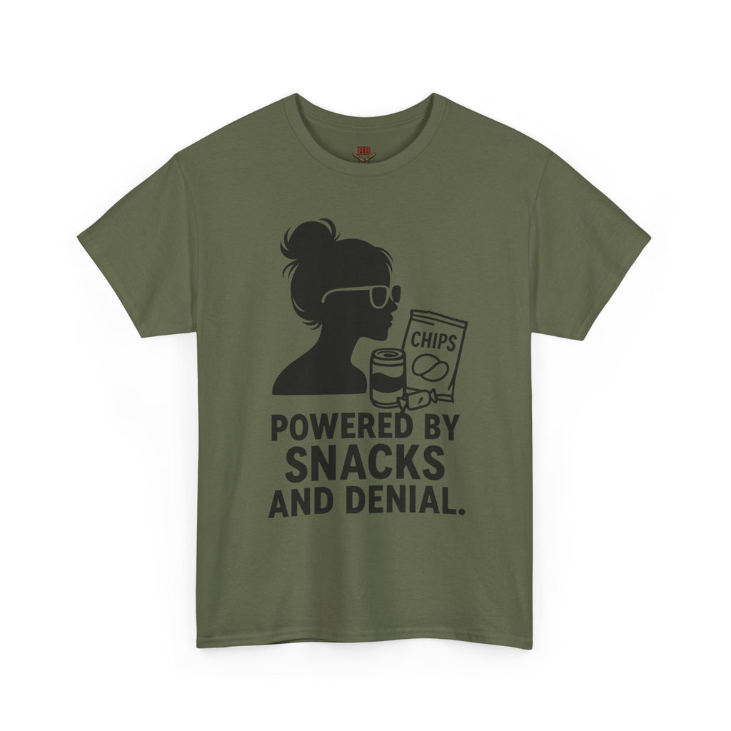 Powered By Snacks And Denial T-Shirt