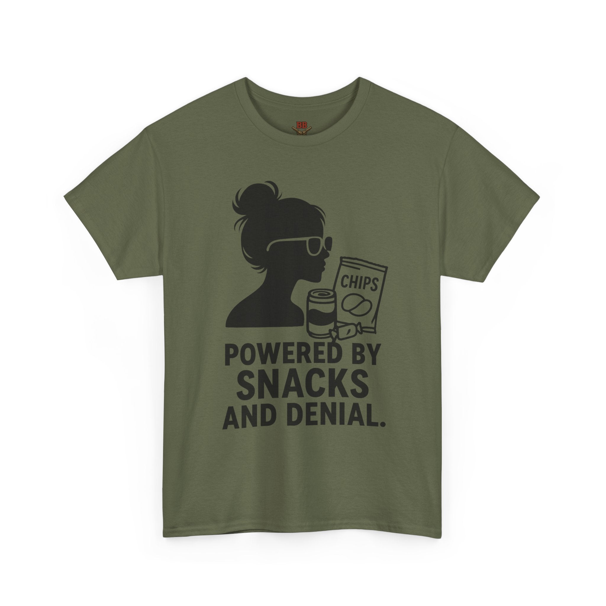 Powered By Snacks And Denial T-Shirt