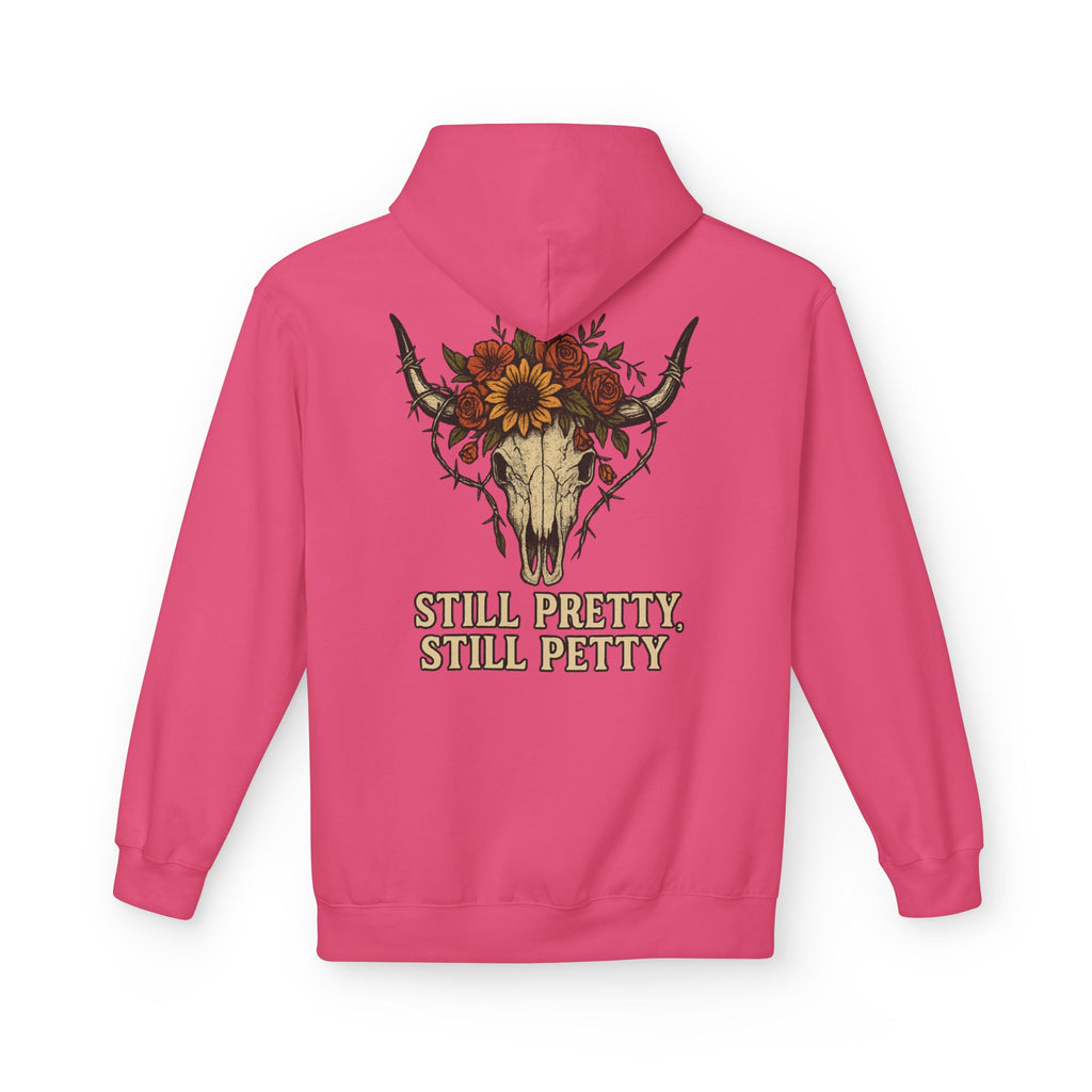 Floral Bull Skull Still Pretty Hoodie | Western Skull Sunflower Design
