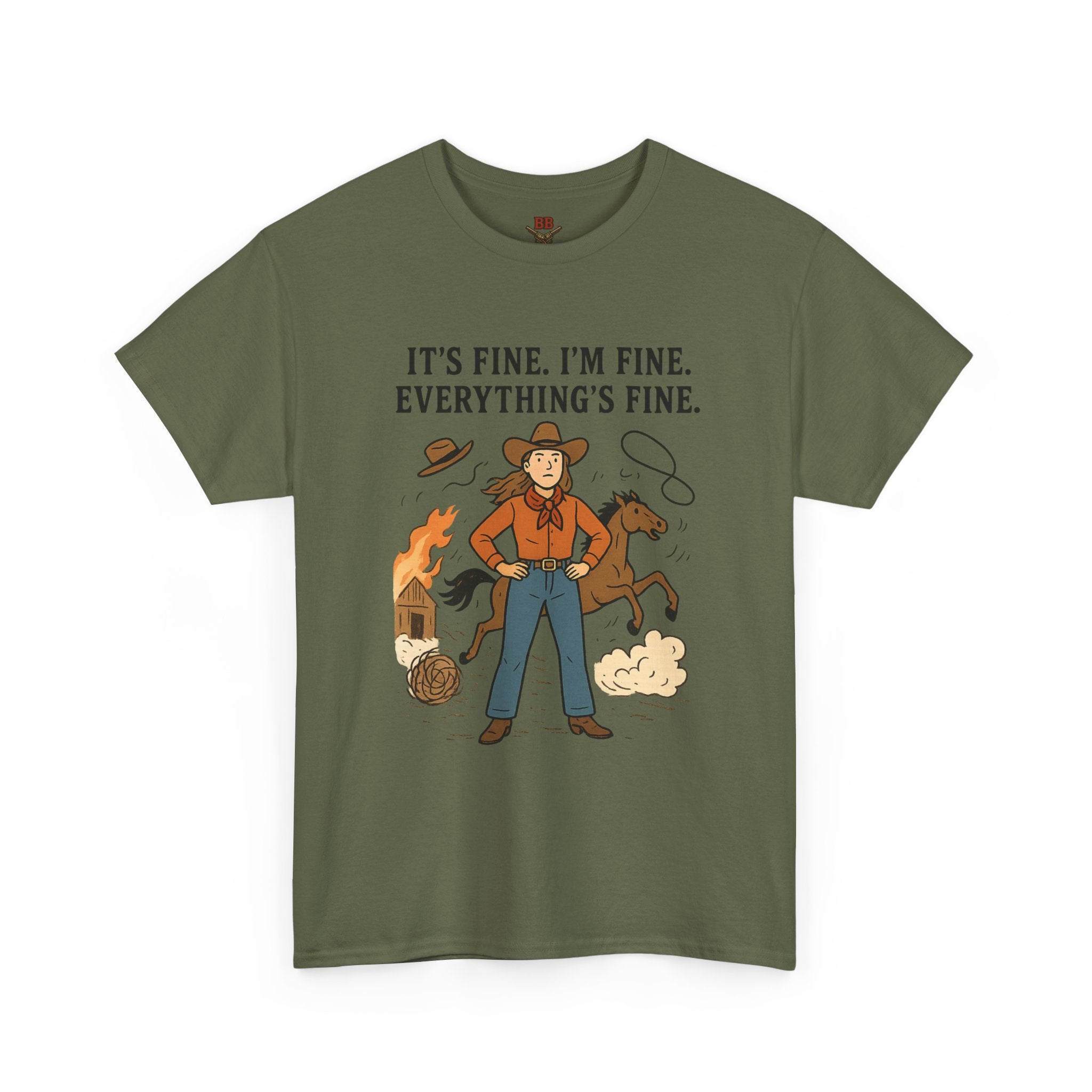 It's Fine I'm Fine Everything's Fine Cowboy Graphic Tee