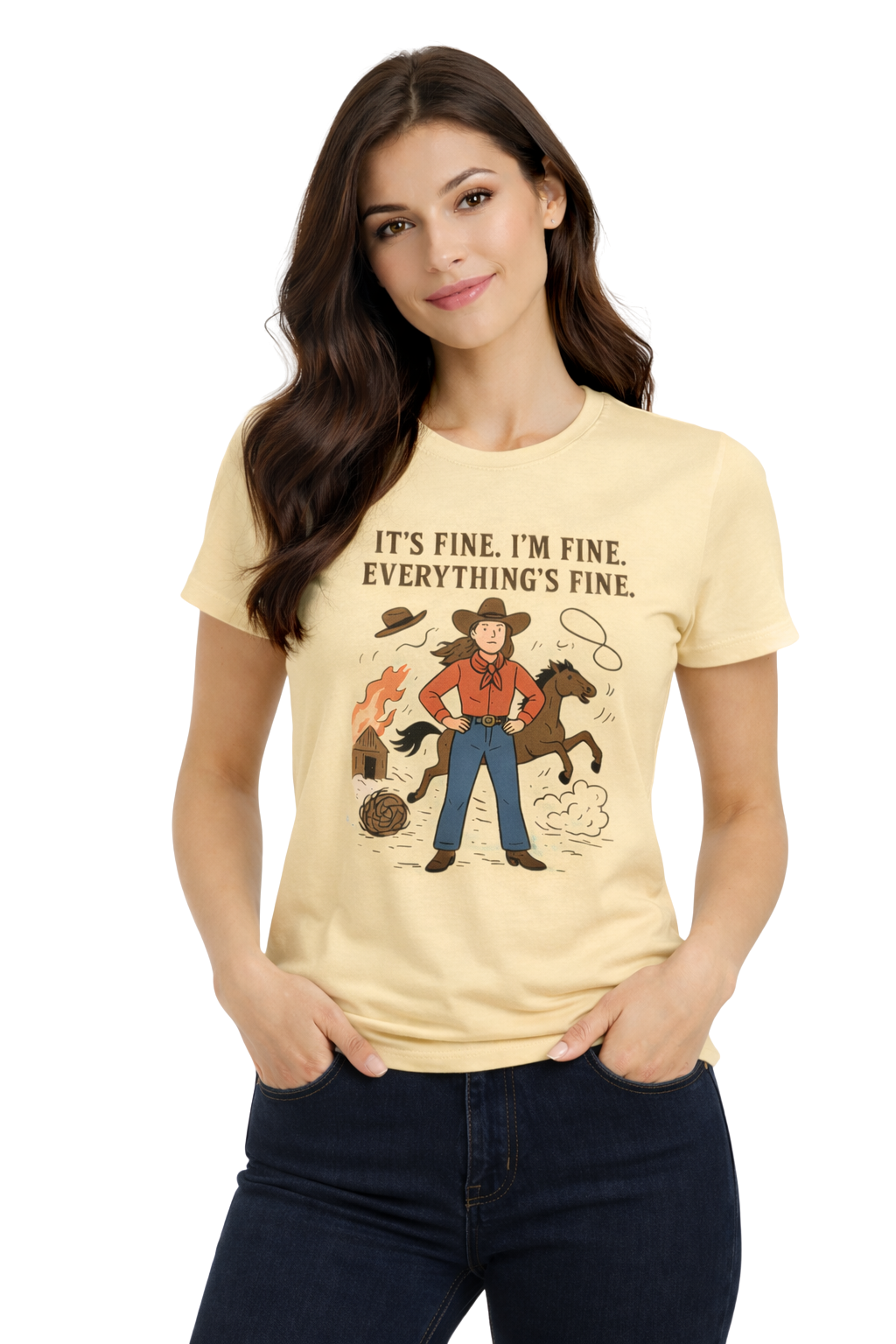 It's Fine I'm Fine Everything's Fine Cowboy Graphic Tee