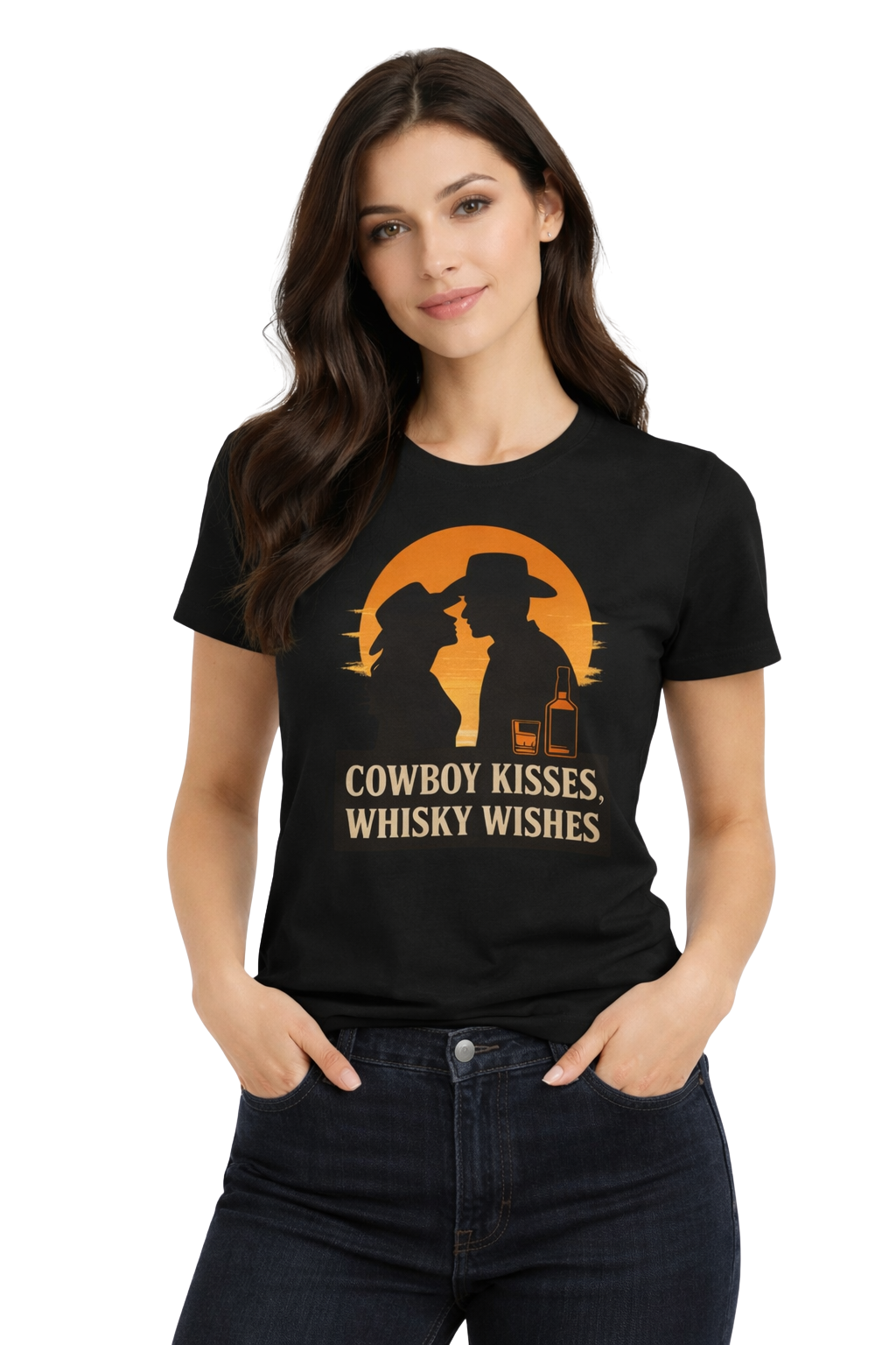 Cowboy Kisses Whisky Wishes Tee