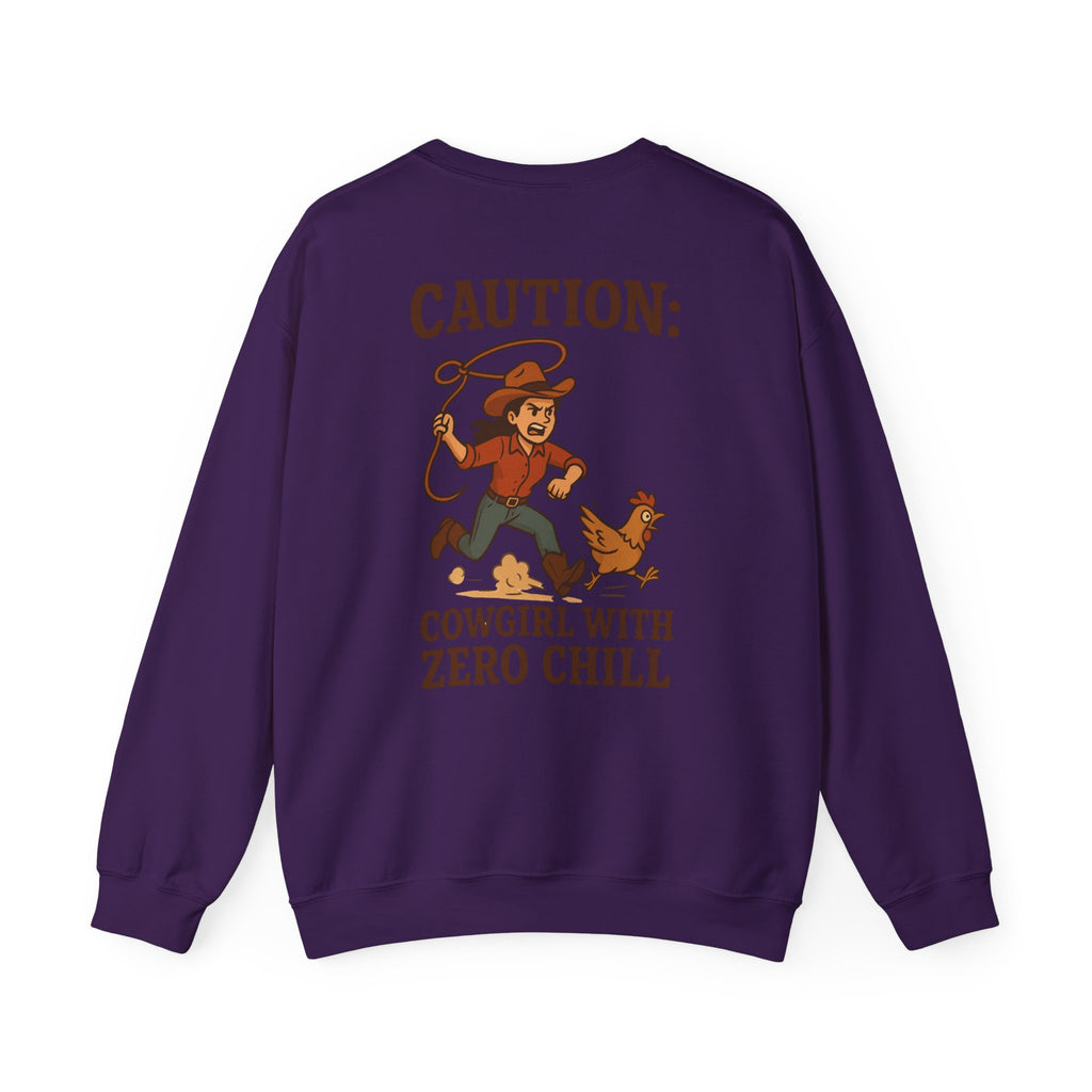 Cowgirl with Zero Chill Crewneck Sweatshirt