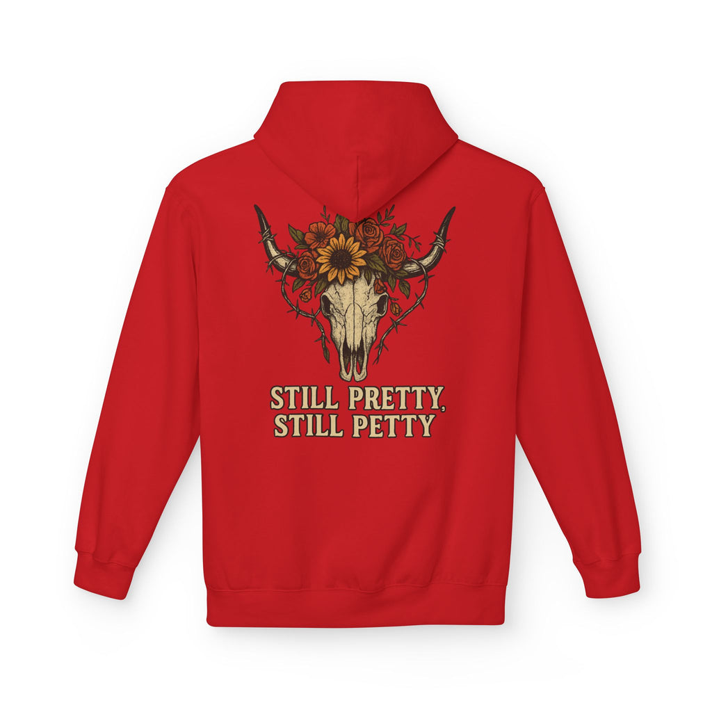 Floral Bull Skull Still Pretty Hoodie | Western Skull Sunflower Design