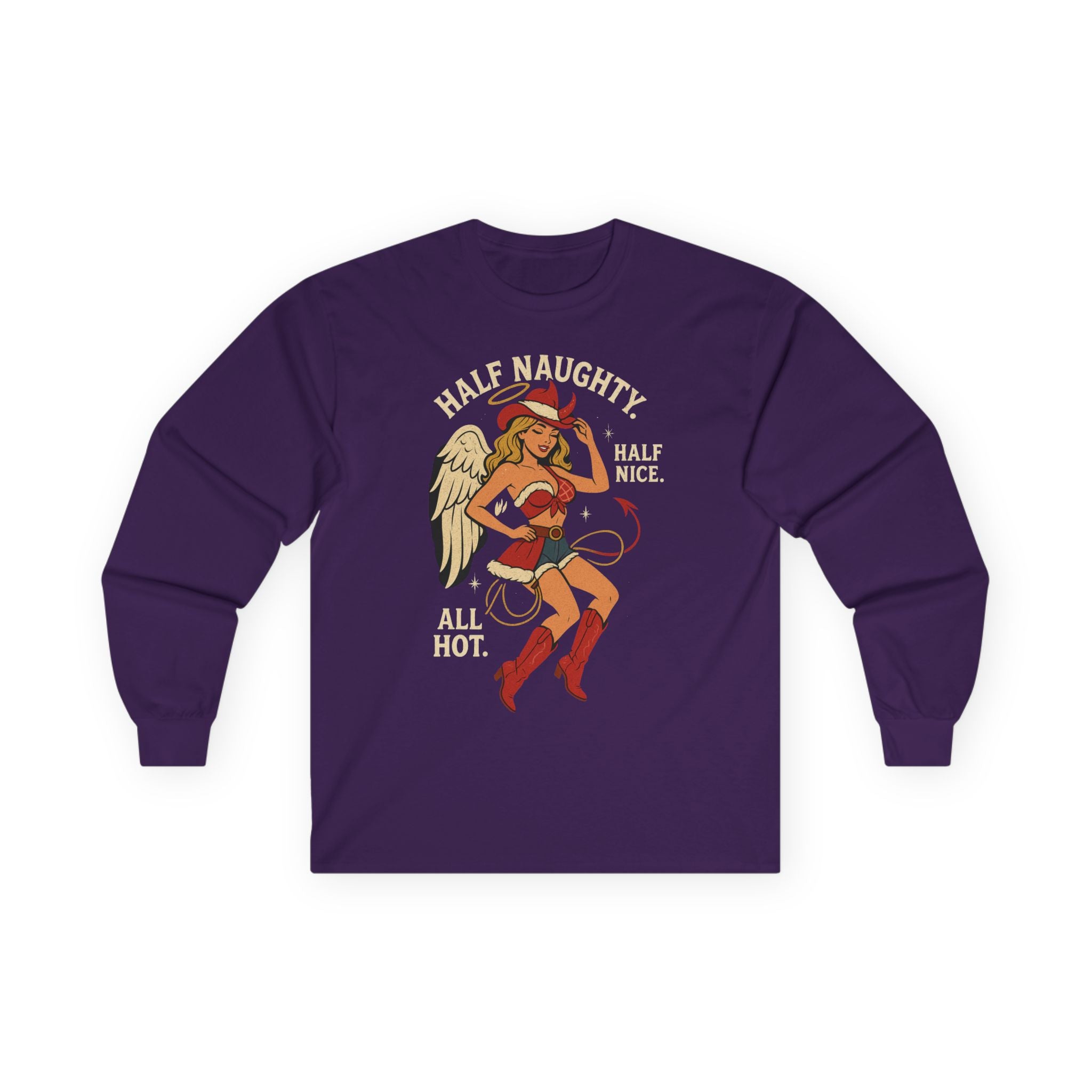 Half Naughty Half Nice All Hot long sleeve tee